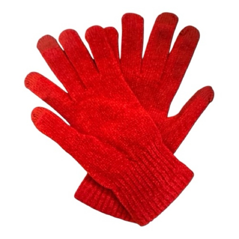 Red Acrylic Blend Gloves